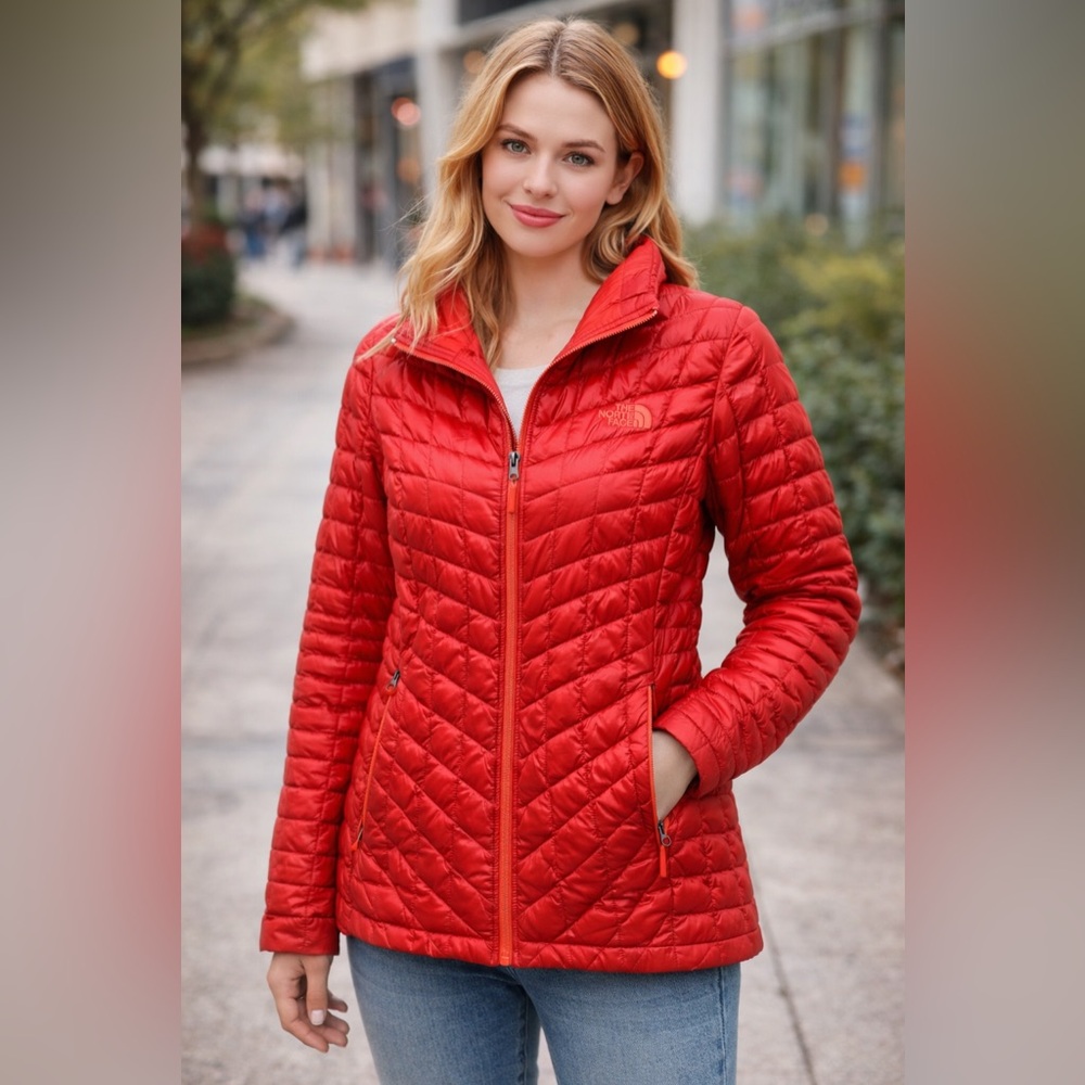 The North Face Women's Red Quilted Lightweight Puffer Jacket BB5